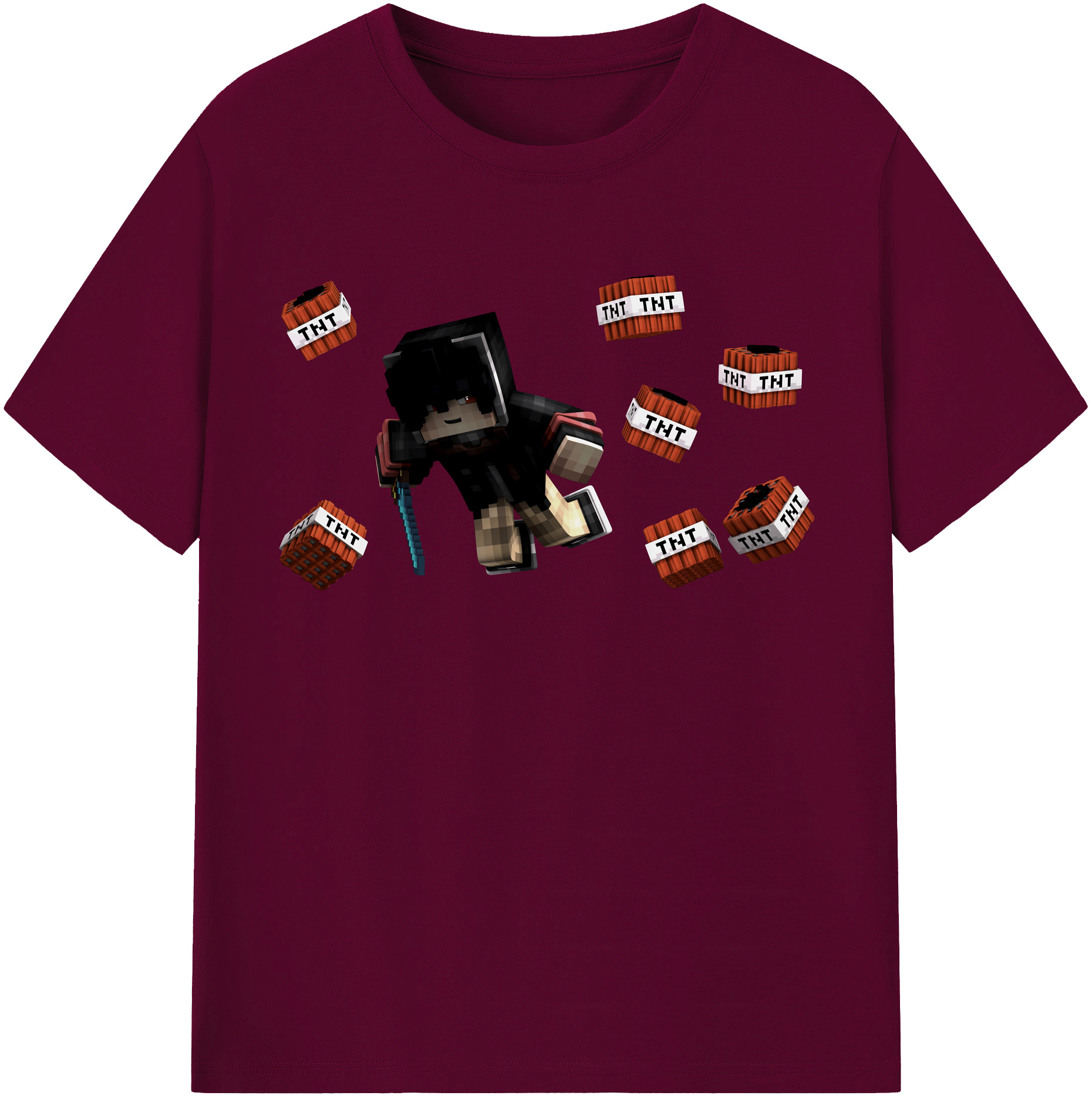 （画像用） マインクラフト ブロックの世界 Minecraft MC Block world レディースカジュアルプリントTシャツ（綿100％）